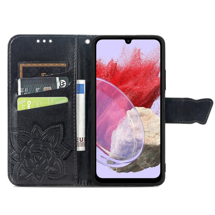 Butterfly Love Flower Embossed Leather Phone Case