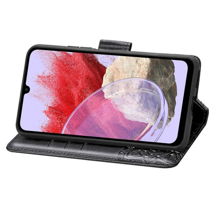 Butterfly Love Flower Embossed Leather Phone Case