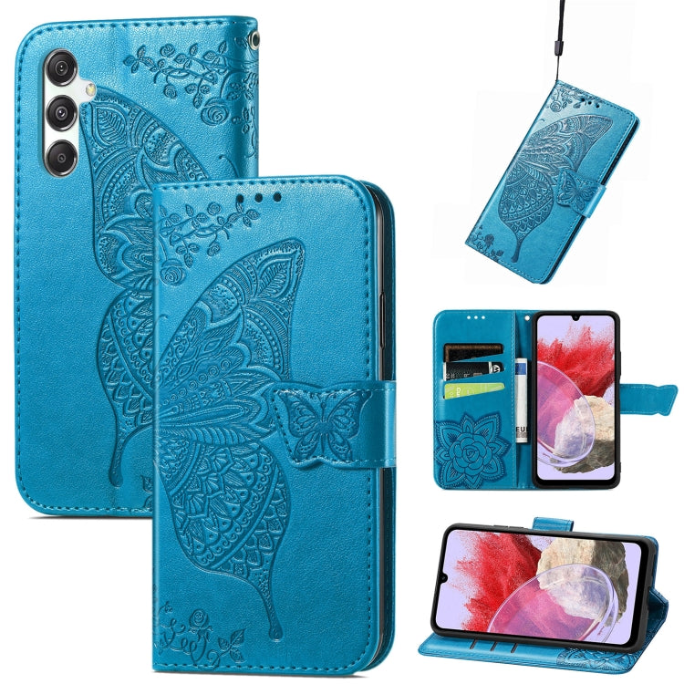 Butterfly Love Flower Embossed Leather Phone Case