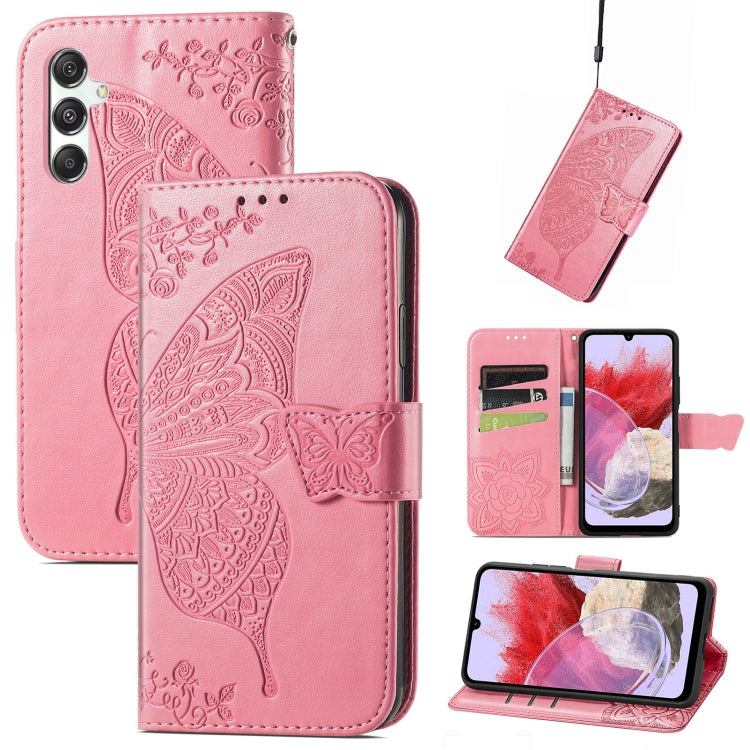 Butterfly Love Flower Embossed Leather Phone Case