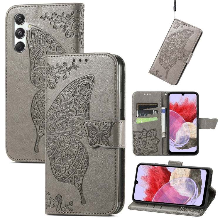Butterfly Love Flower Embossed Leather Phone Case