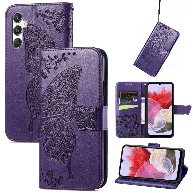 Butterfly Love Flower Embossed Leather Phone Case