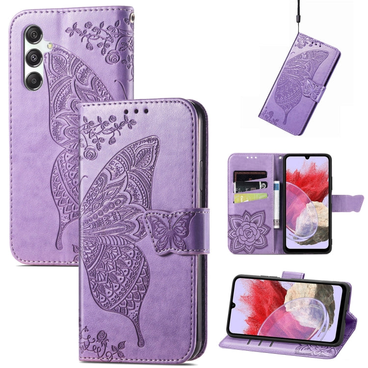 Butterfly Love Flower Embossed Leather Phone Case