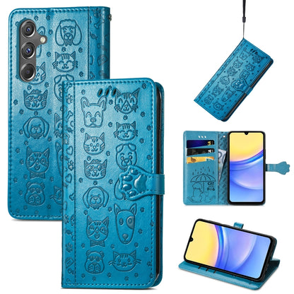 Cat and Dog Embossed Leather Phone Case