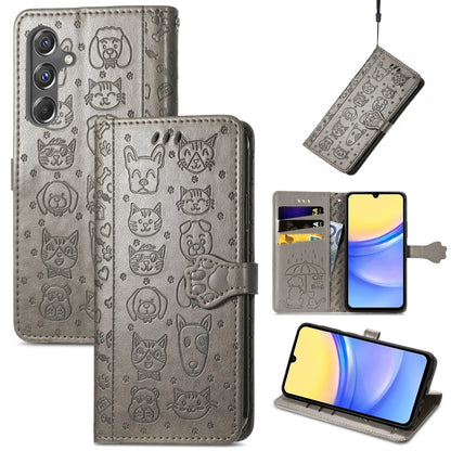 Cat and Dog Embossed Leather Phone Case