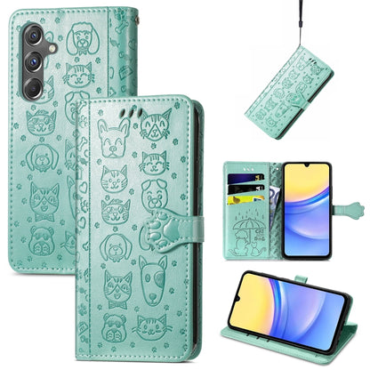 Cat and Dog Embossed Leather Phone Case