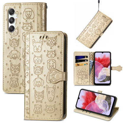 Cat and Dog Embossed Leather Phone Case