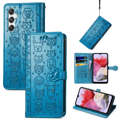 Cat and Dog Embossed Leather Phone Case