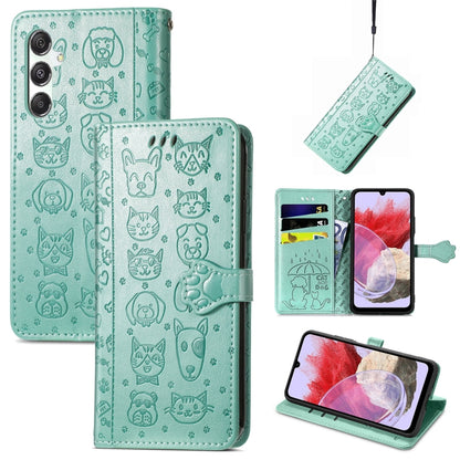 Cat and Dog Embossed Leather Phone Case