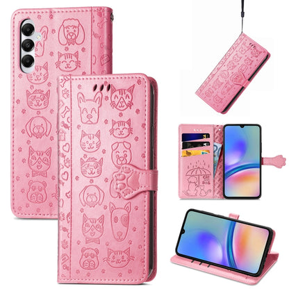 Cat and Dog Embossed Leather Phone Case