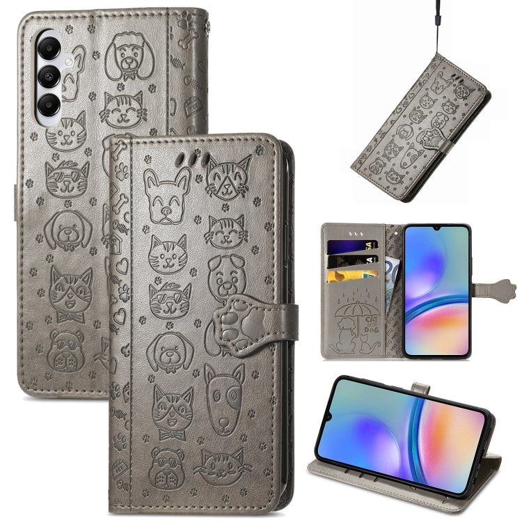 Cat and Dog Embossed Leather Phone Case