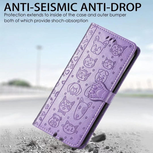 Cat and Dog Embossed Leather Phone Case