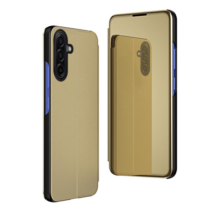 Plated Mirror Horizontal Flip Leather Phone Case with Holder