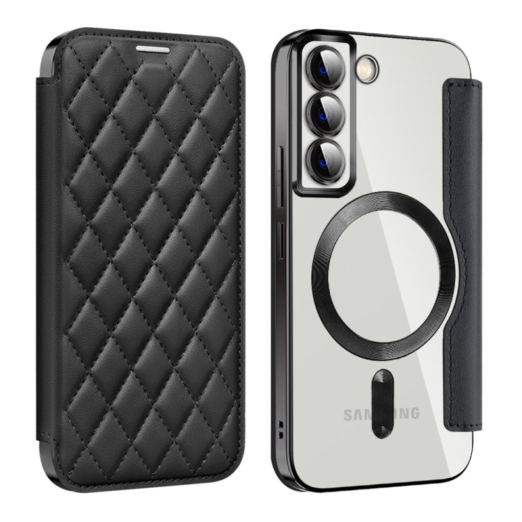 Shield MagSafe RFID Anti-theft Rhombus Leather Phone Case