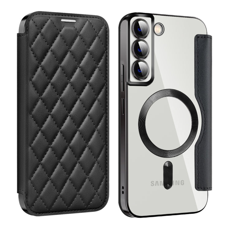 Shield MagSafe RFID Anti-theft Rhombus Leather Phone Case