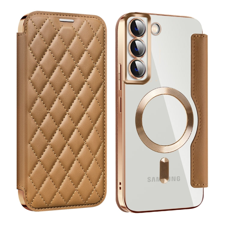 Shield MagSafe RFID Anti-theft Rhombus Leather Phone Case