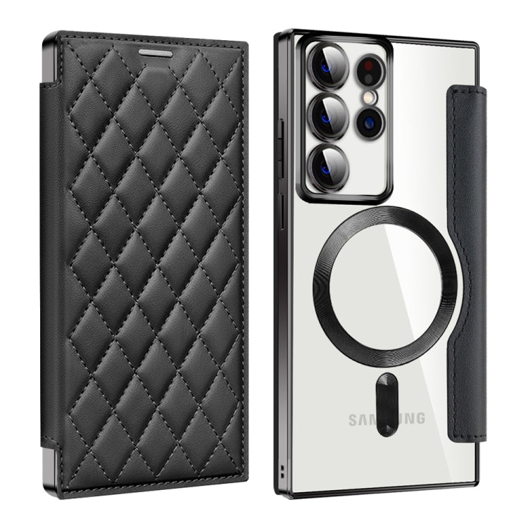 Shield MagSafe RFID Anti-theft Rhombus Leather Phone Case