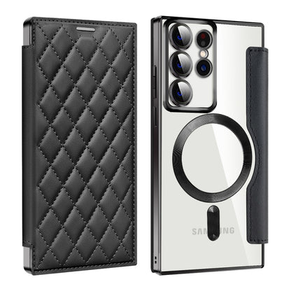 Shield MagSafe RFID Anti-theft Rhombus Leather Phone Case