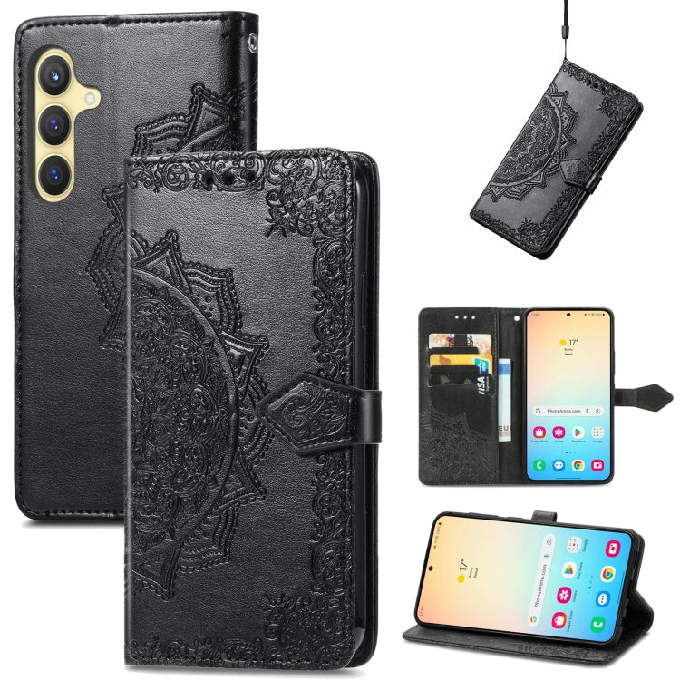 Mandala Flower Embossed Leather Phone Case