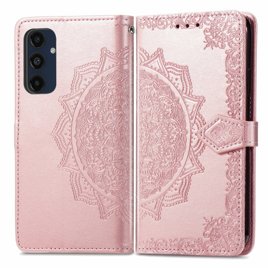 Mandala Flower Embossed Leather Phone Case