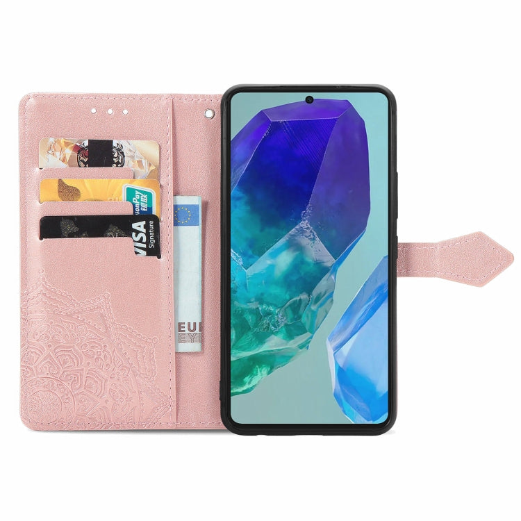 Mandala Flower Embossed Leather Phone Case