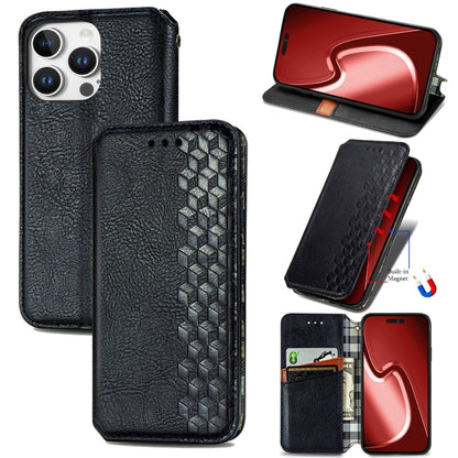 Cubic Grid Pressed Magnetic Leather Phone Case