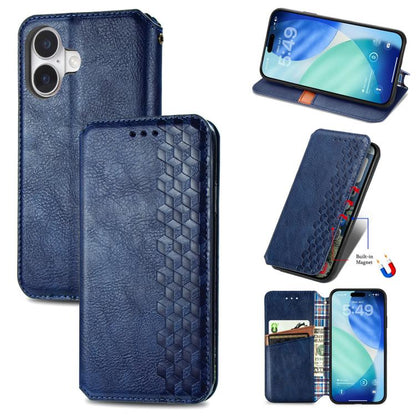 Cubic Grid Pressed Magnetic Leather Phone Case