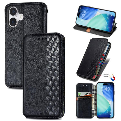 Cubic Grid Pressed Magnetic Leather Phone Case