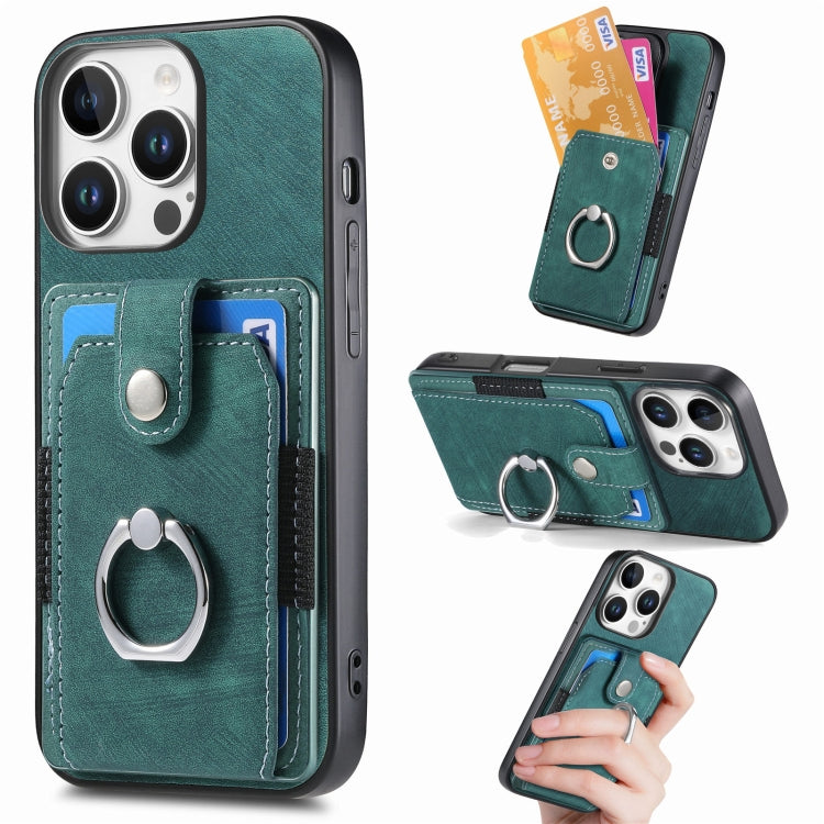 Retro Skin-feel Ring Card Wallet Phone Case