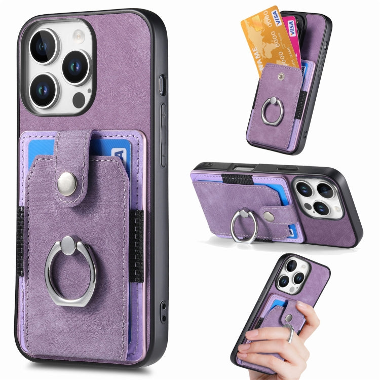 Retro Skin-feel Ring Card Wallet Phone Case