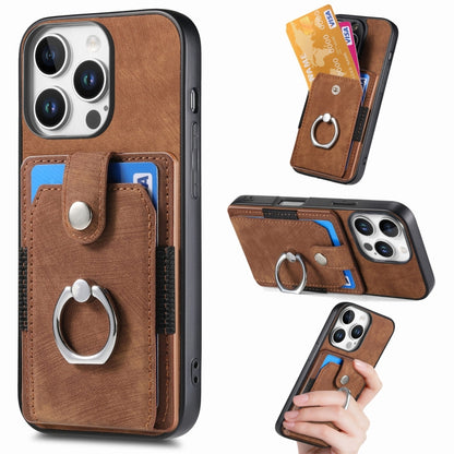 Retro Skin-feel Ring Card Wallet Phone Case