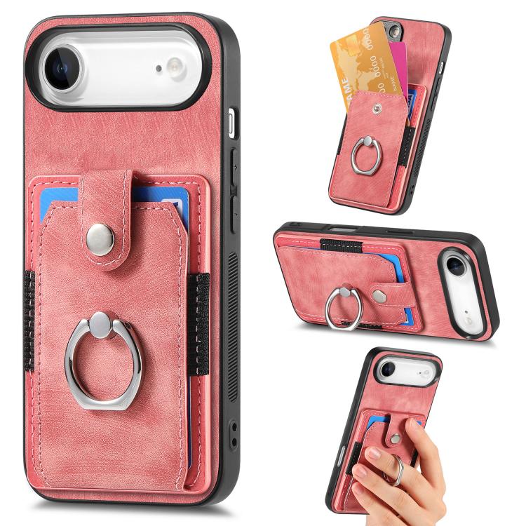 Retro Skin-feel Ring Card Wallet Phone Case