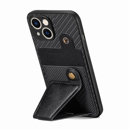 Carbon Fiber Wallet Flip Card K-shaped Holder Phone Case