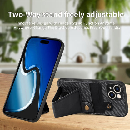 Carbon Fiber Wallet Flip Card K-shaped Holder Phone Case