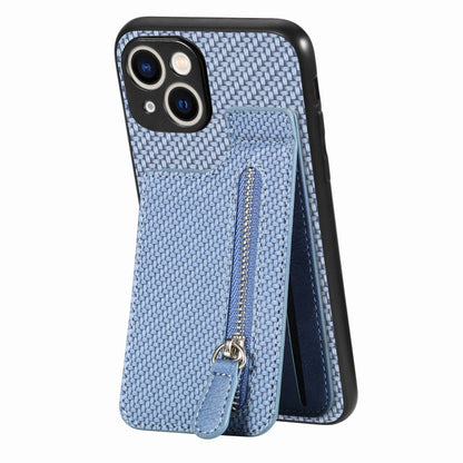 Carbon Fiber Vertical Flip Zipper Phone Case
