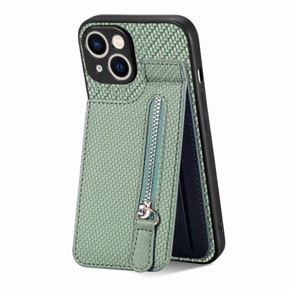 Carbon Fiber Vertical Flip Zipper Phone Case