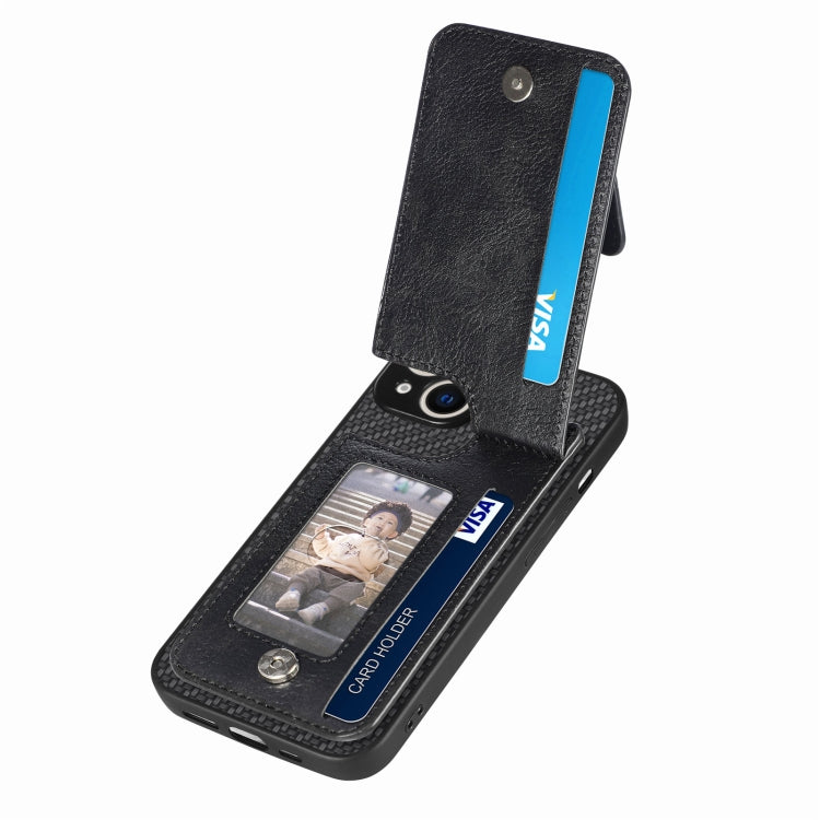 Carbon Fiber Vertical Flip Zipper Phone Case