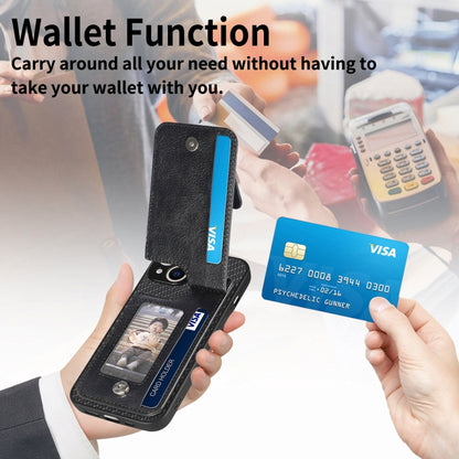 Carbon Fiber Vertical Flip Zipper Phone Case