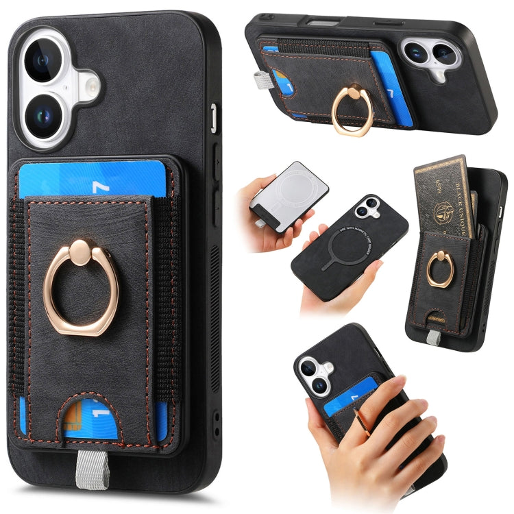 Retro Splitable Magnetic Card Bag Leather Phone Case