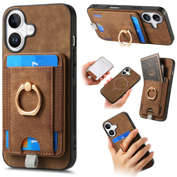 Retro Splitable Magnetic Card Bag Leather Phone Case