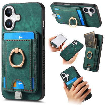 Retro Splitable Magnetic Card Bag Leather Phone Case