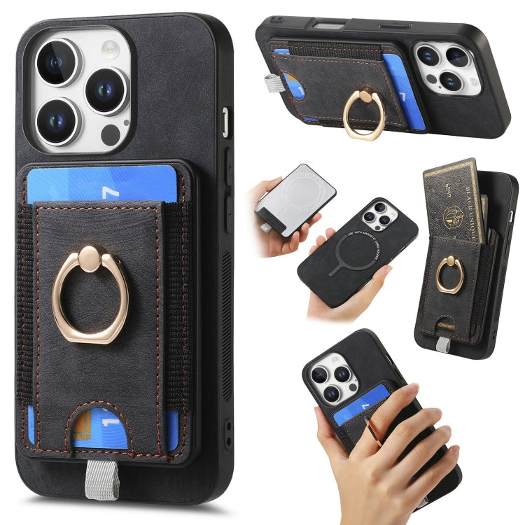 Retro Splitable Magnetic Card Bag Leather Phone Case