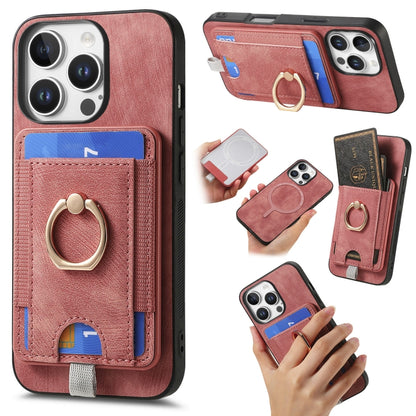 Retro Splitable Magnetic Card Bag Leather Phone Case