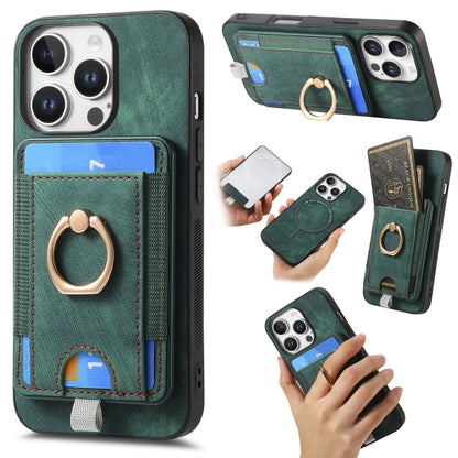 Retro Splitable Magnetic Card Bag Leather Phone Case
