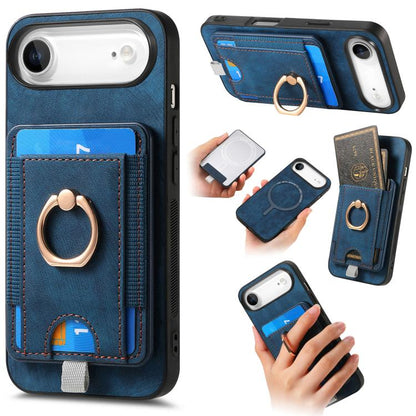 Retro Splitable Magnetic Card Bag Leather Phone Case