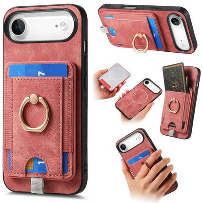 Retro Splitable Magnetic Card Bag Leather Phone Case
