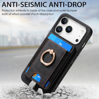 Retro Splitable Magnetic Card Bag Leather Phone Case