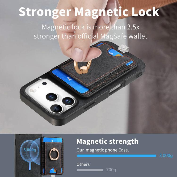 Retro Splitable Magnetic Card Bag Leather Phone Case