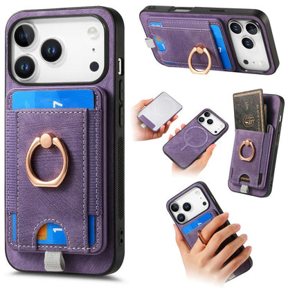 Retro Splitable Magnetic Card Bag Leather Phone Case
