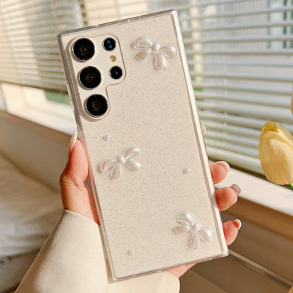 Pearl Bow Glitter Epoxy TPU Phone Case
